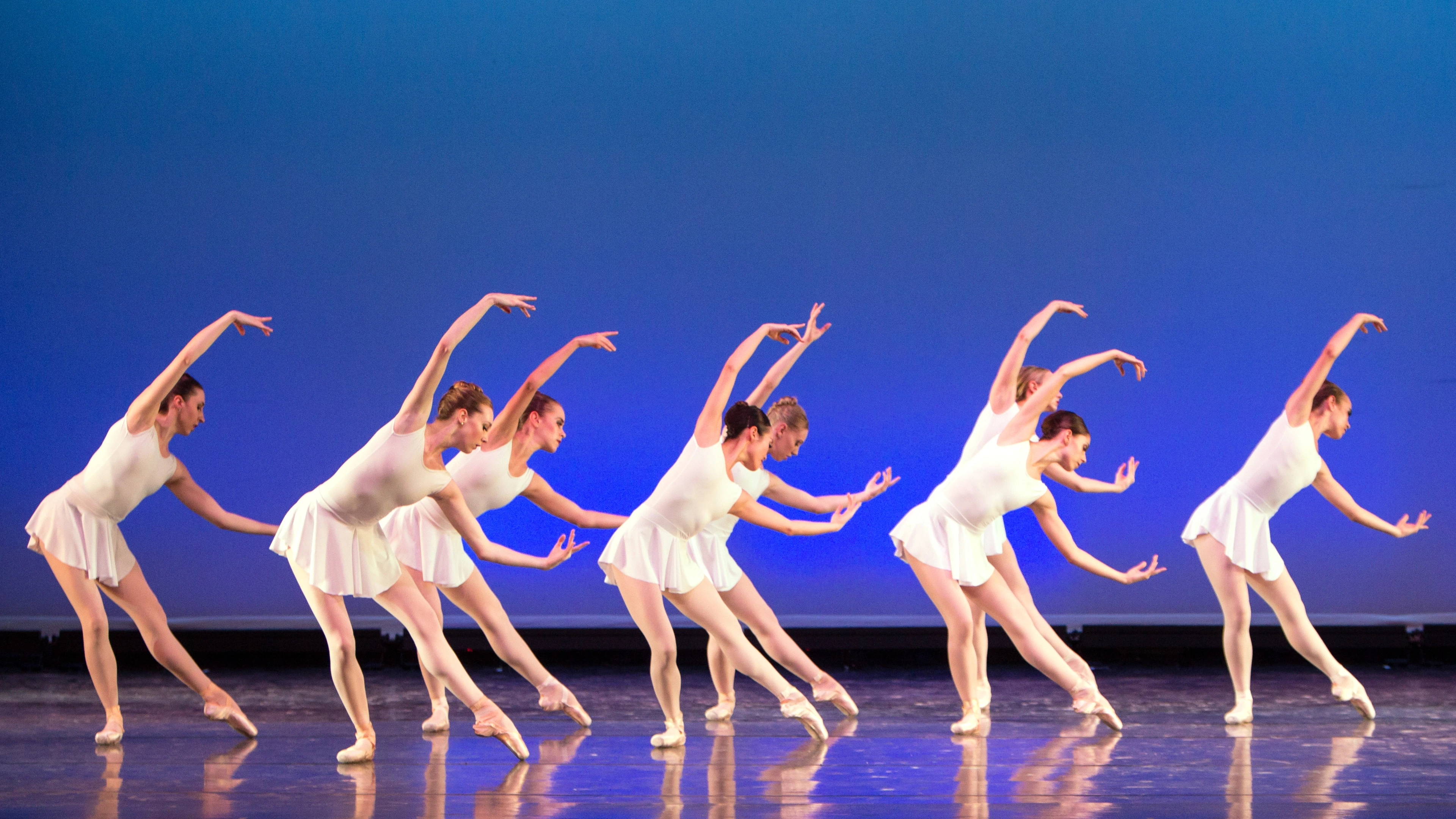 The corps de ballet in George Balanchine's "Concerto Barocco" performed by City Ballet of San Diego