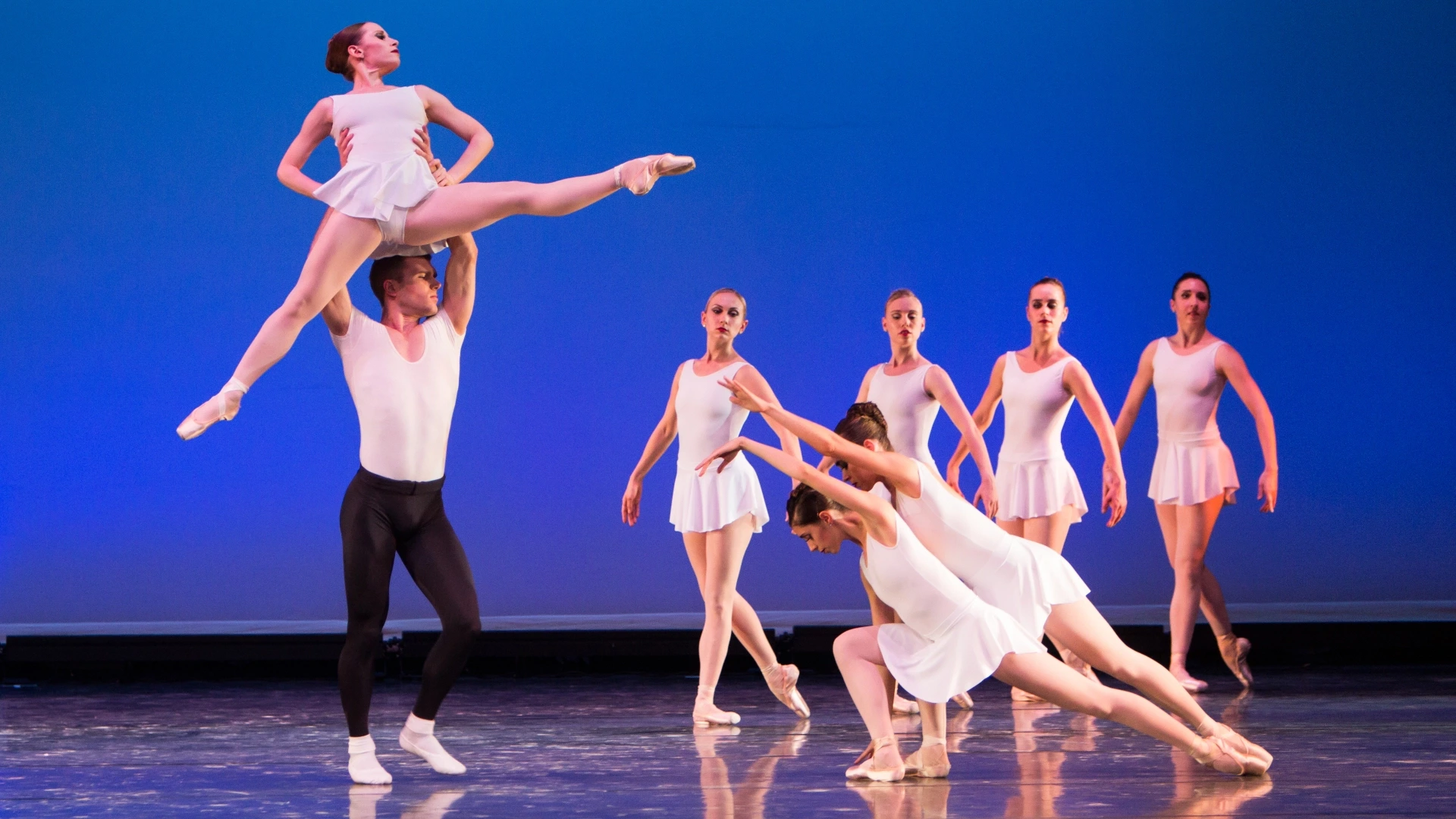 One of several iconic moments in George Balanchine's "Concerto Barocco" performed by City Ballet of San Diego