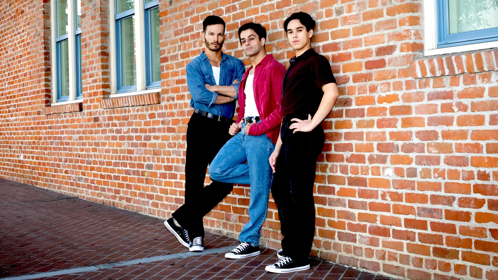 Iago Breschi, Lucas Ataide, and Barrett Bartolomei in the City Ballet of San Diego world premiere of Geoffrey Gonzalez's "West Side Story"